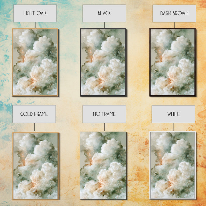 Soft Cloudscape in Cream and Sage Canvas Print, Spa Art, Spa, Spa Decor, Fine Art, Serenity, Teen Girl Room Decor, Dog Canvas, SPA-2x3-45