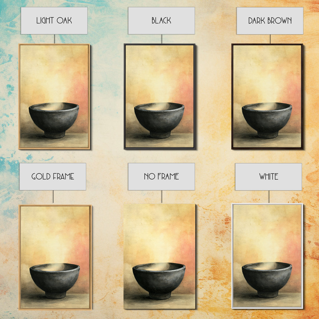 Tea Bowl and Steam Still Life Canvas Print, Spa Art, Printable Wall Art, Spa Decor, Fine Art, Serenity, Feminine Wall Art, SPA-2x3-54