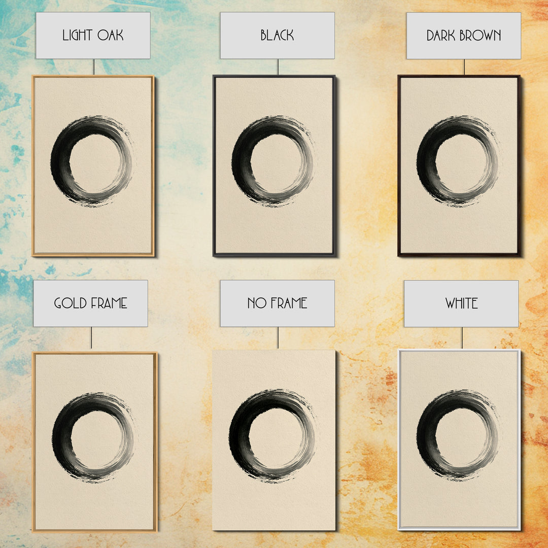 Minimal Zen Circle Brushstroke Framed Canvas Print, Spa Art, Printable Art, Spa Decor, Fine Art, Serenity, Fine Art Photography, SPA-2x3-64