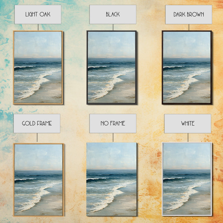 Coastal Horizon in Muted Spa Blues Canvas Print, Spa Art, Black Woman Art, Spa Decor, Fine Art, Serenity, Modern Home Decor, SPA-2x3-66