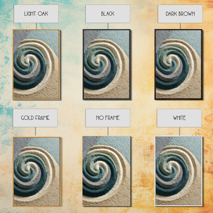 Sand Garden Lines Framed Canvas Print, Spa Art, Fine Art Photography, Spa Decor, Oil Painting, Serenity, Wildlife Wall Art, SPA-2x3-68