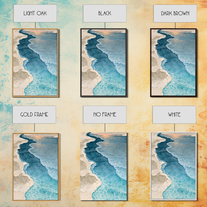 Blue Lagoon Water Seen from Above Framed Canvas Print, Spa Art, Teen Girl Room Decor, Spa Decor, Serenity, Luxury Decor, SPA-2x3-76