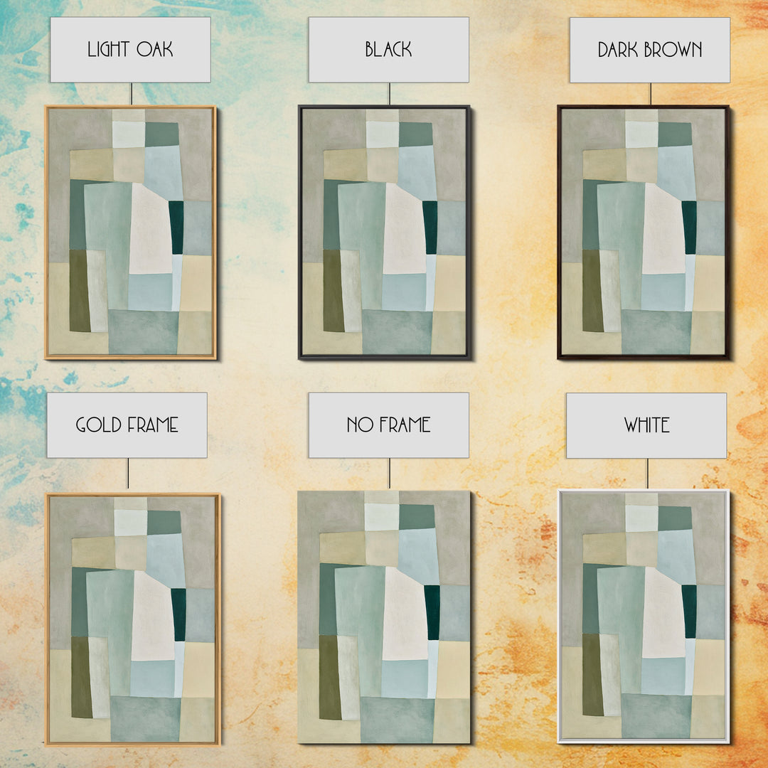 Sage and Ivory Geometric Calm Composition Canvas Print, Spa Art, Fashion Wall Art, Spa Decor, Abstract Art, Serenity, SPA-2x3-77