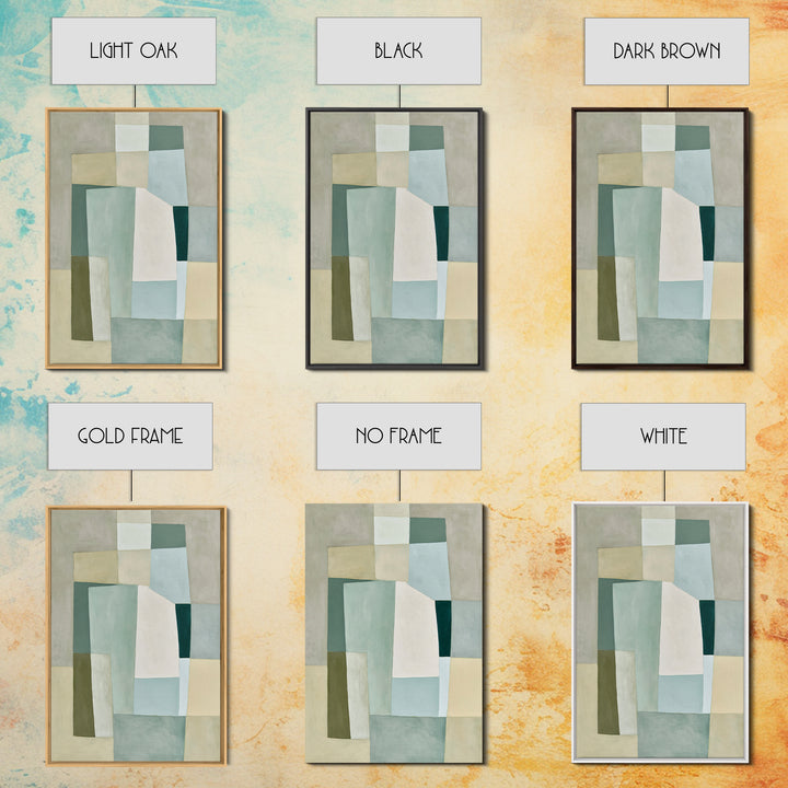 Sage and Ivory Geometric Calm Composition Canvas Print, Spa Art, Fashion Wall Art, Spa Decor, Abstract Art, Serenity, SPA-2x3-77