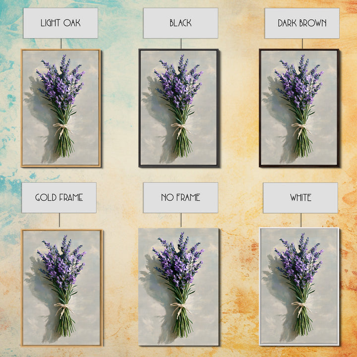Lavender Bundle with Soft Shadow Framed Canvas Print, Spa Art, Esthetician Decor, Spa Decor, Fine Art, Serenity, Room Decor, SPA-2x3-87