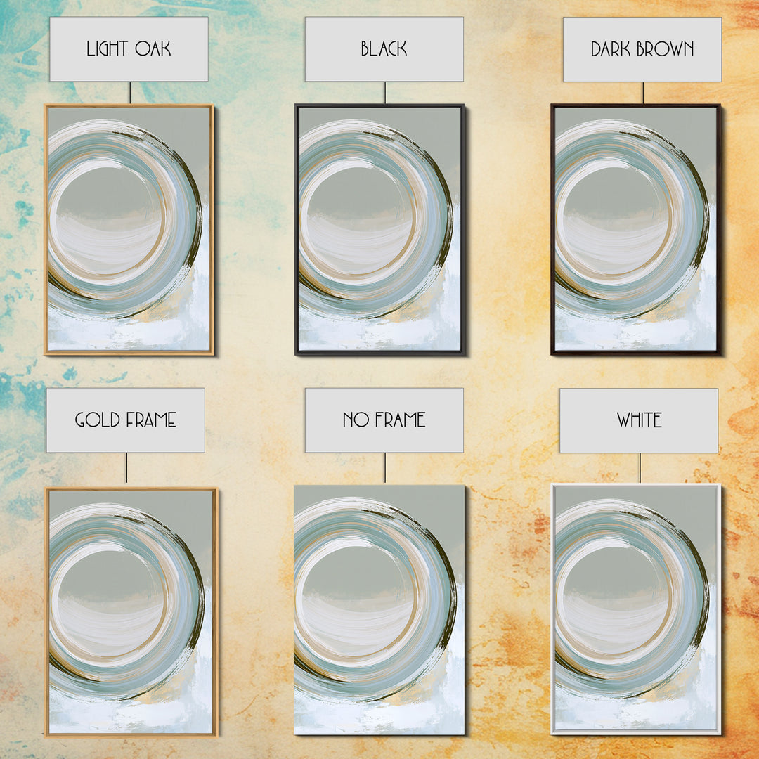 Minimal Zen Circle Brushstroke Framed Canvas Print, Spa Art, Feminine Wall Art, Spa Decor, Serenity, Hair Salon Wall Art, SPA-2x3-88
