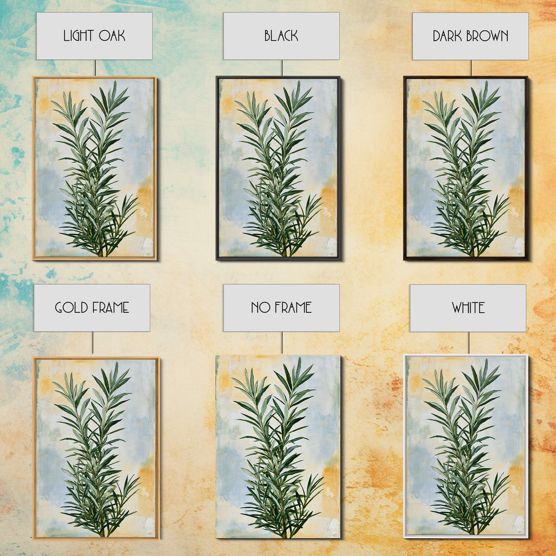 Botanical Herbal Arrangement Framed Canvas Print, Spa Art, Dog Wall Art, Spa Decor, Watercolor Art, Serenity, Dog Canvas, SPA-2x3-94