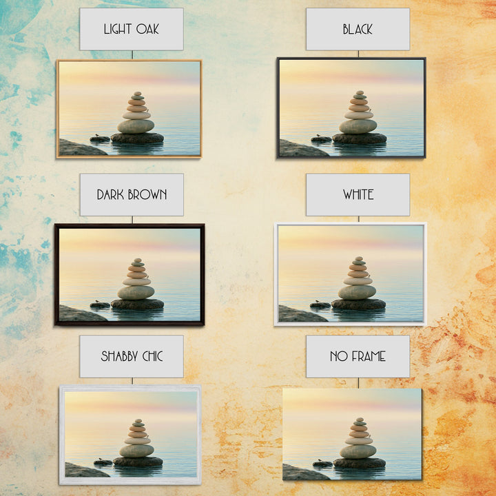 Stacked Stones Beside Calm Water Canvas Print, Spa Art, Modern Decor, Spa Decor, Fine Art, Serenity, Wall Decor, SPA-3x2-29