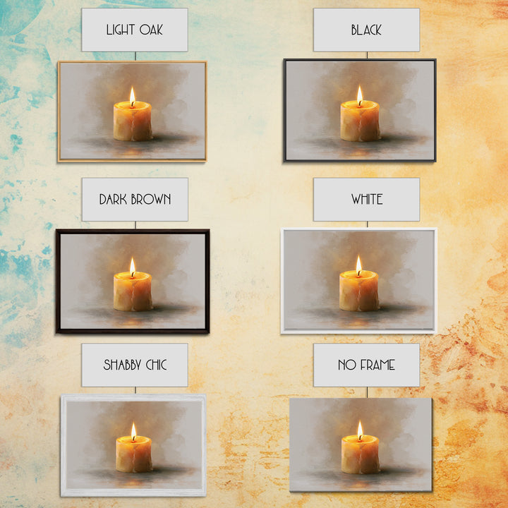 Warm Candle Flame Canvas Print, Spa Art, Hair Salon Wall Art, Spa Decor, Oil Painting, Serenity, Minimalist Decor, SPA-3x2-61