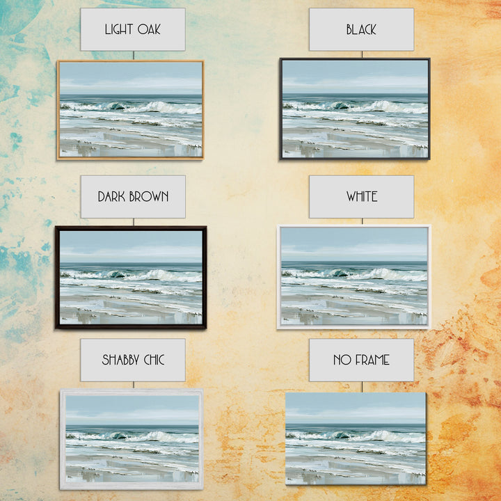 Coastal Horizon in Muted Spa Blues Canvas Print, Spa Art, Animal Art, Spa Decor, Serenity, Gallery Decor, Neutral Decor, SPA-3x2-62