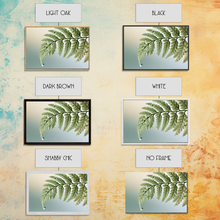 Fern Leaf Closeup Framed Canvas Print, Spa Art, Salon Decor, Spa Decor, Oil Painting, Serenity, Statement Artwork, Boho Decor, SPA-3x2-63