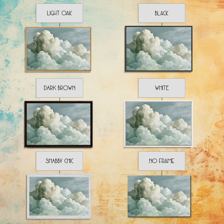 Soft Cloudscape in Cream and Sage Framed Canvas Print, Spa Art, Wildlife Wall Art, Spa Decor, Watercolor Art, Serenity, SPA-3x2-65