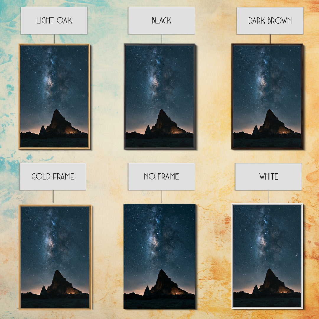 Ancient Temple Silhouette Framed Canvas Print, Spiritual Art, Kids Room Art, Living Room Decor, Oil Painting, Spirit, SPI-2x3-51