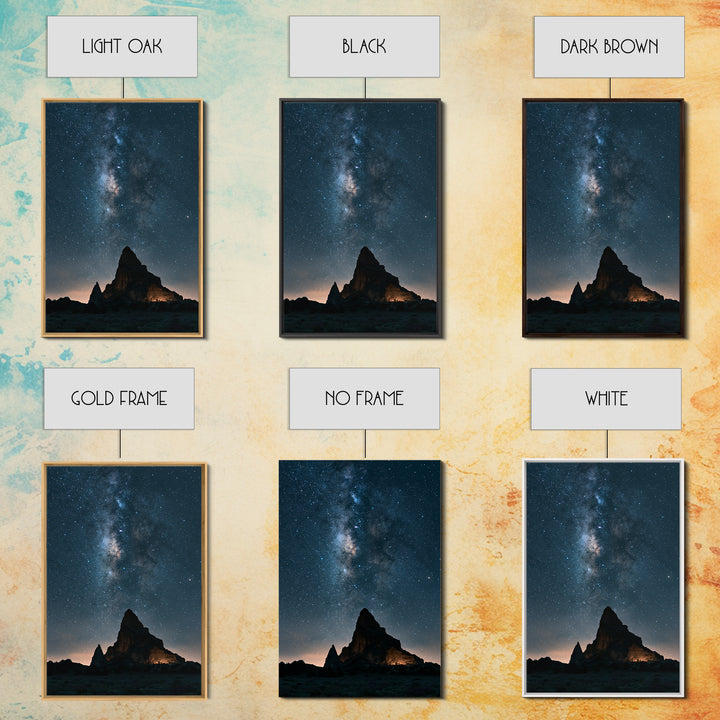 Ancient Temple Silhouette Framed Canvas Print, Spiritual Art, Kids Room Art, Living Room Decor, Oil Painting, Spirit, SPI-2x3-51