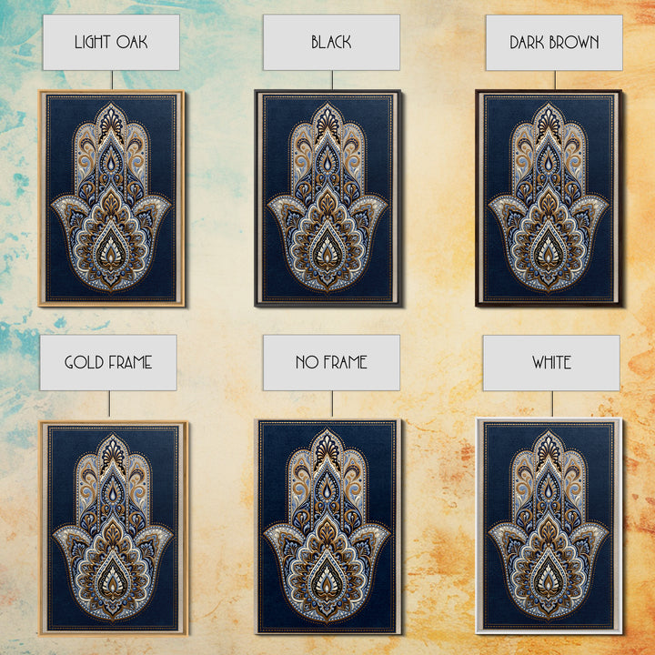 Protective Hand Motif Framed Canvas Print, Spiritual Art, Gallery Decor, Living Room Decor, Fine Art, Spirit, Poster, SPI-2x3-55