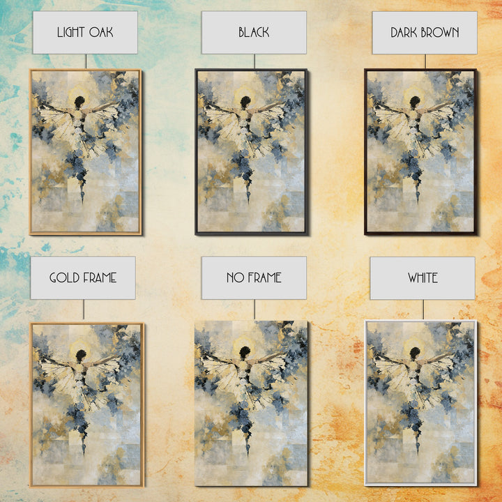 Chakra Inspired Figure in Soft Colors Framed Canvas Print, Spiritual Art, Textured Painting, Living Room Decor, Spirit, SPI-2x3-63