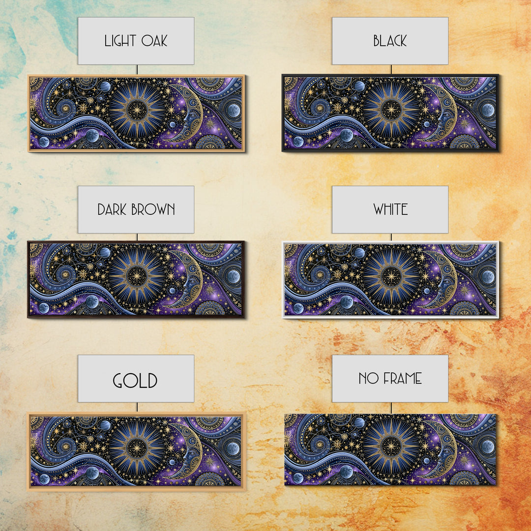 Sun and Moon Spiritual Balance Composition Canvas Print, Spiritual Art, Wall Art, Living Room Decor, Fine Art, Spirit, SPI-3x1-48