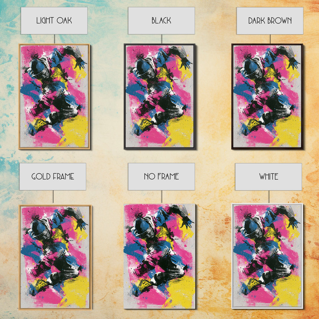 Breakdancer Frozen in Energetic Motion Canvas Print, Street Art, Art, Living Room Decor, Fine Art, Urban, Watercolor Painting, STR-2x3-50