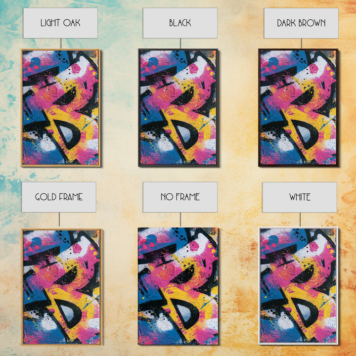Wildstyle Arrows and Abstract Letter Forms Without Framed Canvas Print, Street Art, Modern Art, Living Room Decor, Urban, STR-2x3-97