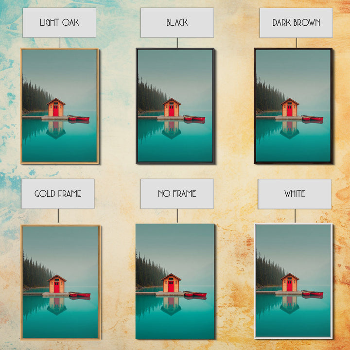 Banff Lake with Turquoise Water Canvas Print, Travel Poster(2), Set of 3 Wall Art, Living Room Decor, Fine Art, Voyage, TPO-2x3-99