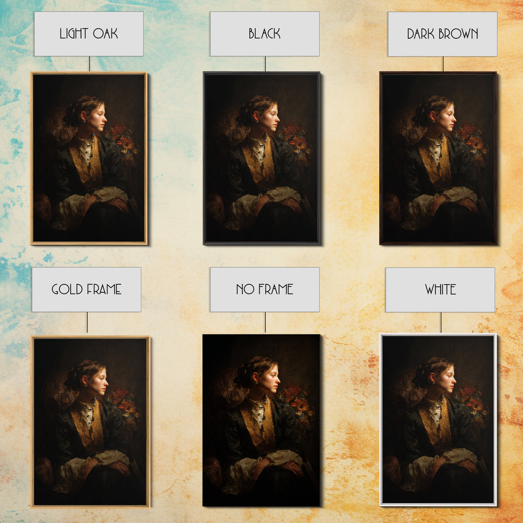 Classical Portrait with Dignified Lighting Canvas Print, Traditional Art, Gallery Decor, Living Room Decor, Fine Art, Classic, TRA-2x3-16