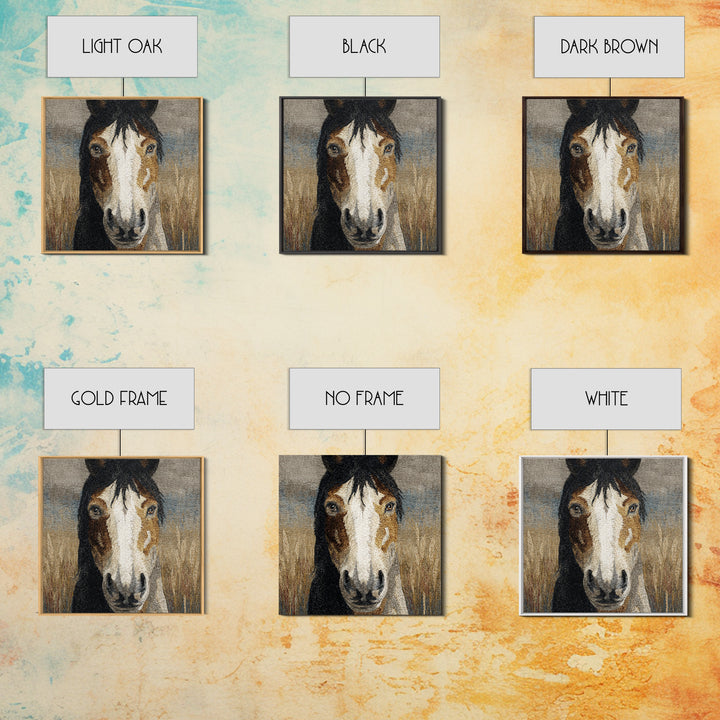 Tribal Horse Pattern Framed Canvas Print, Tribal Art, Original Abstract, Living Room Decor, Abstract Art, Tribal, Wall Art, TRI-1x1-42