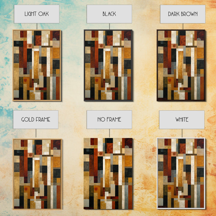 Geometric Border Design by Global Textiles Framed Canvas Print, Tribal Art, Gallery Wall Art, Living Room Decor, Tribal, TRI-2x3-100
