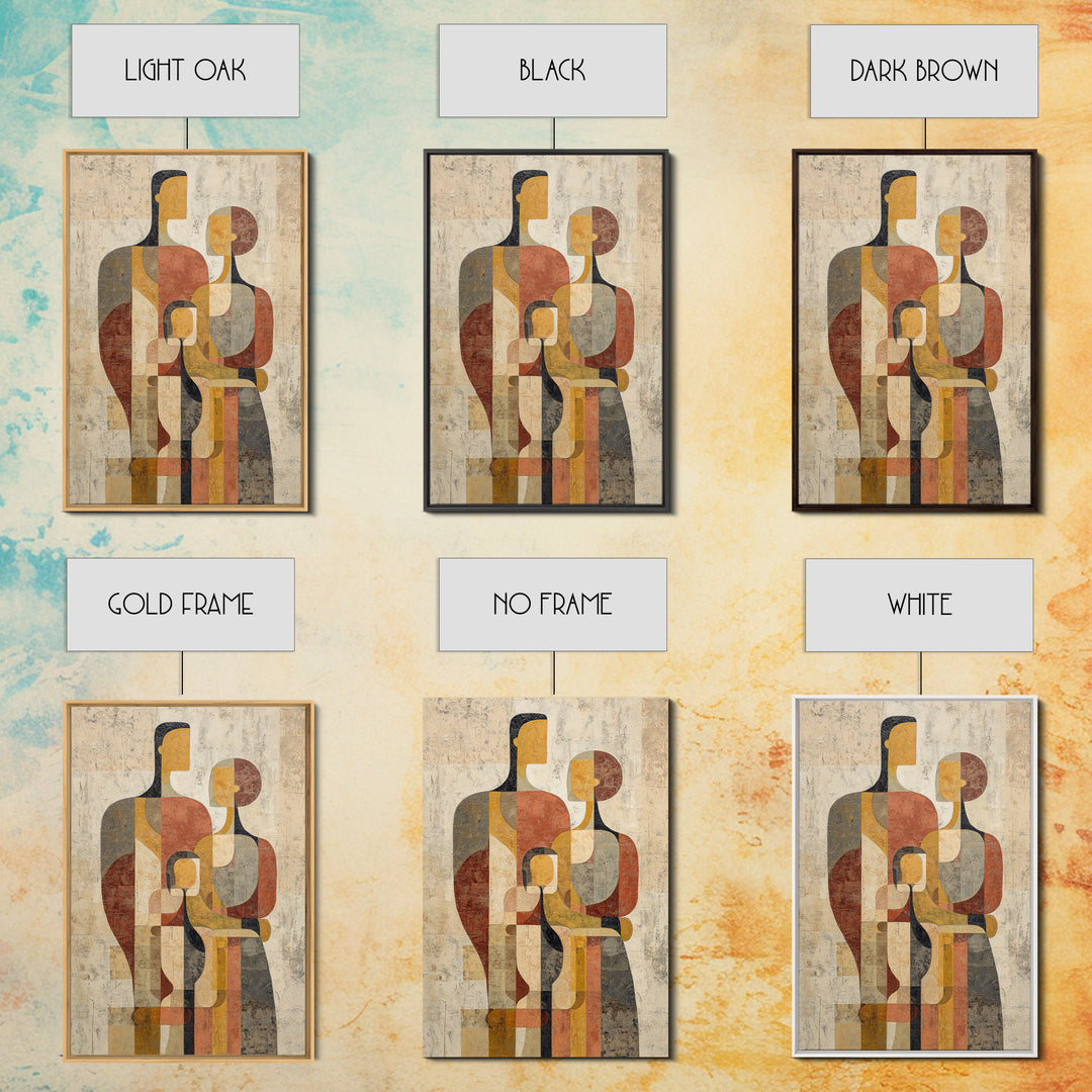 Abstract Family Figures Canvas Print, Tribal Art, African Art, Living Room Decor, Fine Art, Tribal, Tribal Design, Earthy, TRI-2x3-31