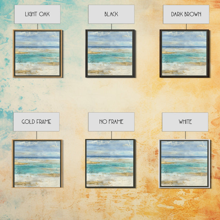 Tropical Lagoon with Turquoise Water Canvas Print, Tropical Art, Abstract Painting, Living Room Decor, Fine Art, Tropic, TRO-1x1-31