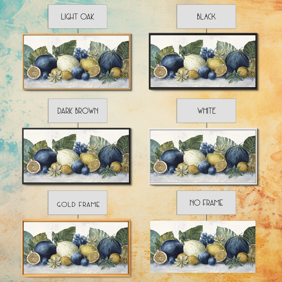 Tropical Fruit Market Arrangement Framed Canvas Print, Tropical Art, Coastal Decor, Living Room Decor, Fine Art, Tropic, TRO-2x1-11