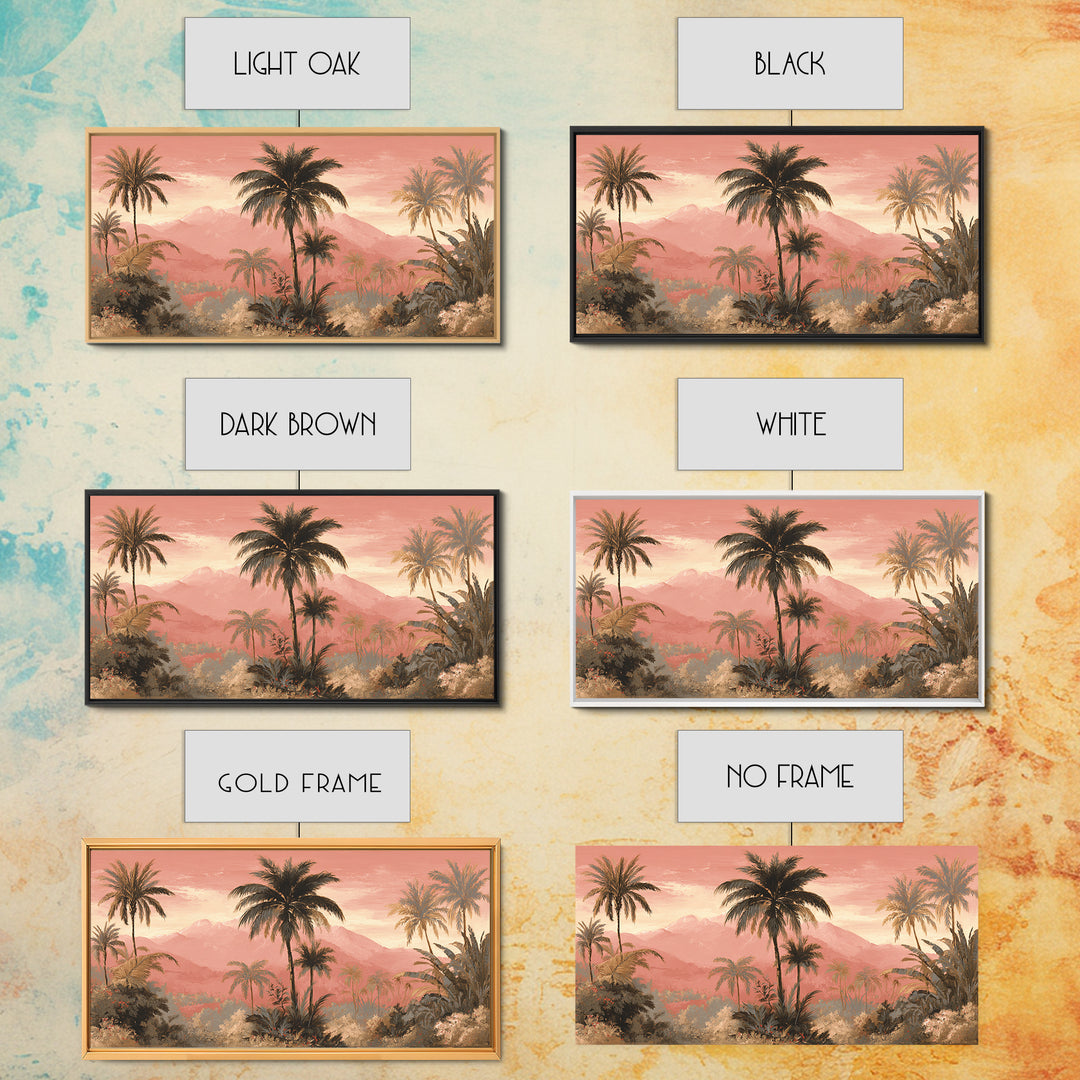 Palm Tree Silhouettes Canvas Print, Tropical Art, Digital Prints, Living Room Decor, Fine Art, Tropic 148, Set of Prints, TRO-2x1-48