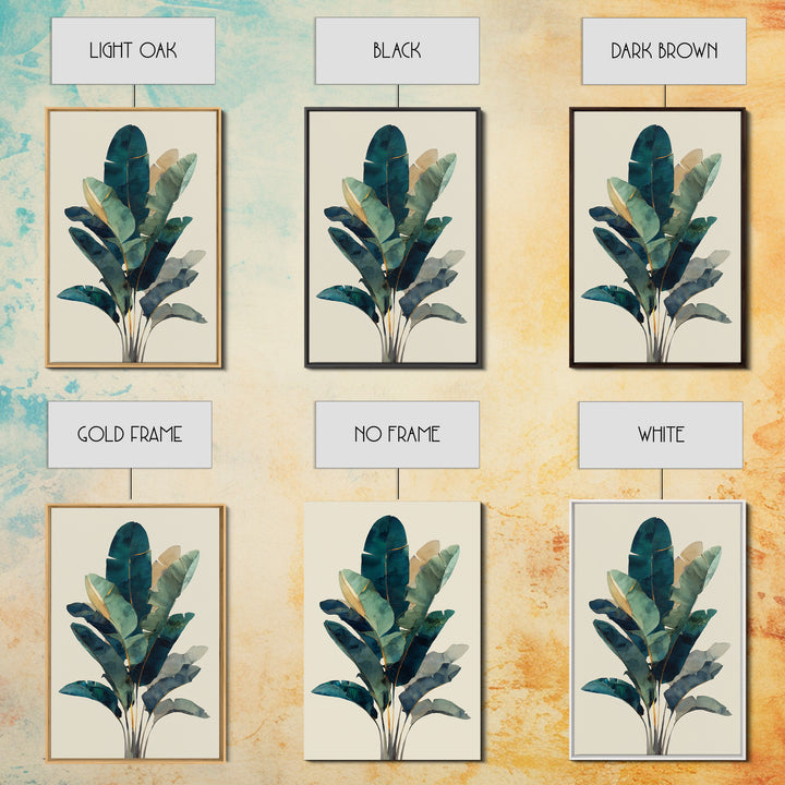 Banana Leaves Layered Canvas Print, Tropical Art, Coastal Wall Art, Living Room Decor, Fine Art, Tropic, Beach Prints, TRO-2x3-65