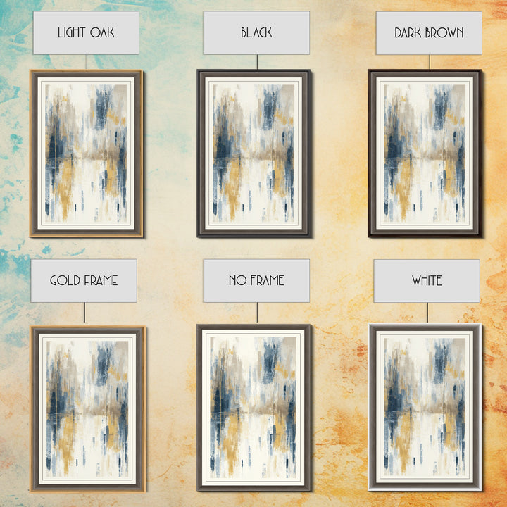 Jungle Waterfall with Misty Light Framed Canvas Print, Tropical Art, Abstract Painting, Living Room Decor, Fine Art, Tropic, TRO-2x3-69