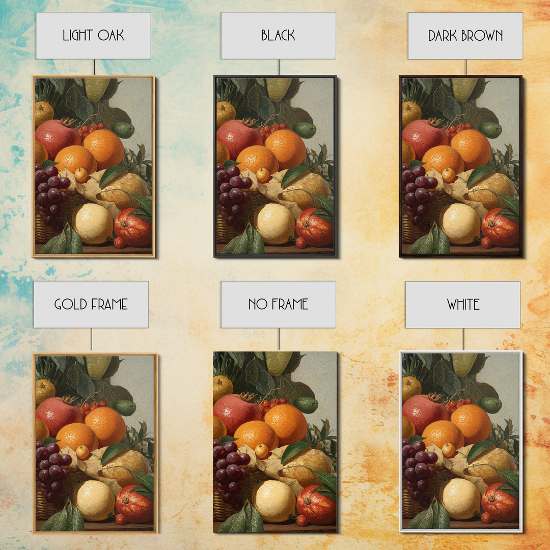 Tropical Fruit Market Arrangement Canvas Print, Tropical Art, Botanical Art, Living Room Decor, Oil Painting, Tropic, TRO-2x3-95