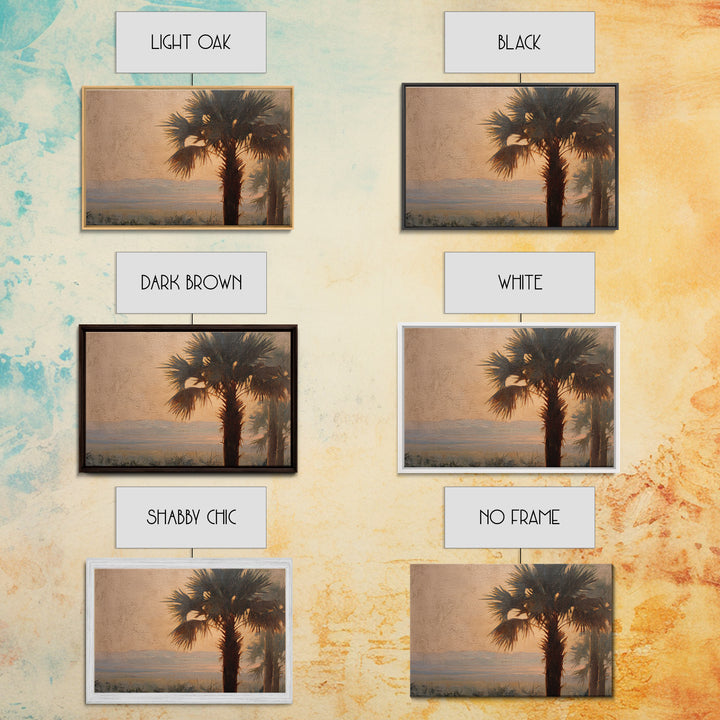 Palm Tree Silhouettes Canvas Print, Tropical Art, Gallery Wall Art, Living Room Decor, Fine Art, Tropic, Textured Painting, TRO-3x2-32
