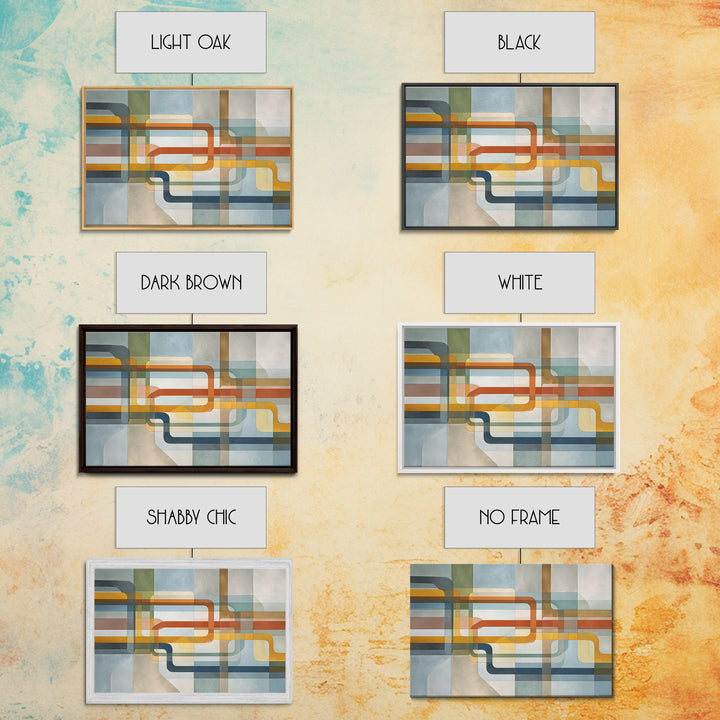 Abstract Subway Map Lines Without Labels Framed Canvas Print, Urban Art, Statement Artwork, Living Room Decor, Abstract Art, URB-3x2-80