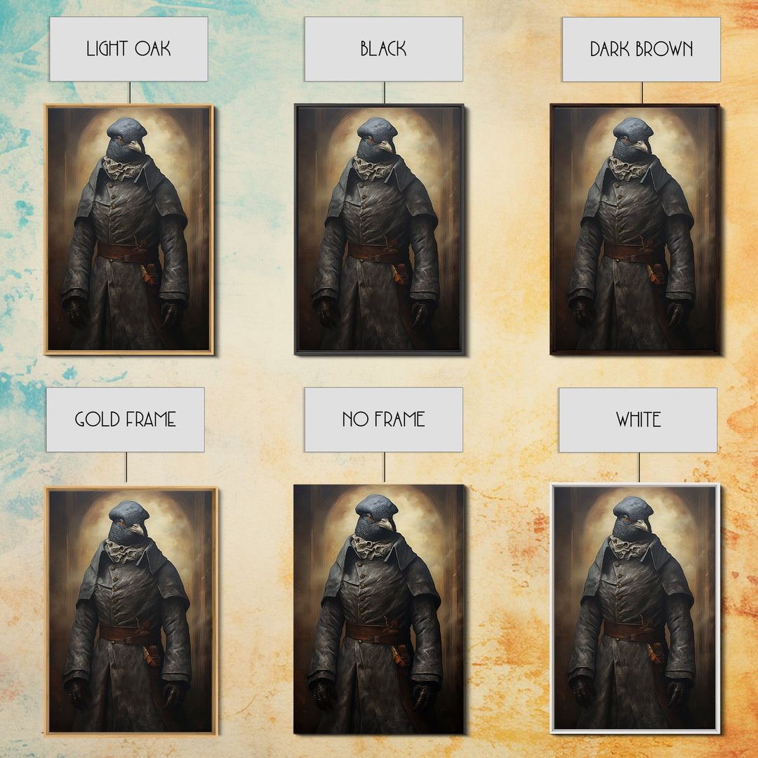 Pigeon Messenger, Victorian Animal Portrait, Halloween Art, Gothic Whimsy Decor, Anthropomorphic Costume Art