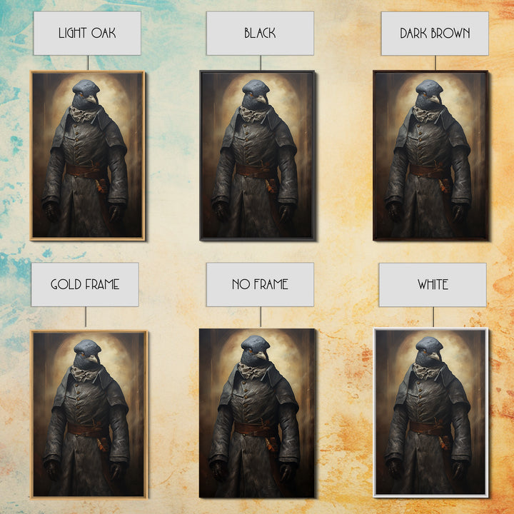 Pigeon Messenger, Victorian Animal Portrait, Halloween Art, Gothic Whimsy Decor, Anthropomorphic Costume Art
