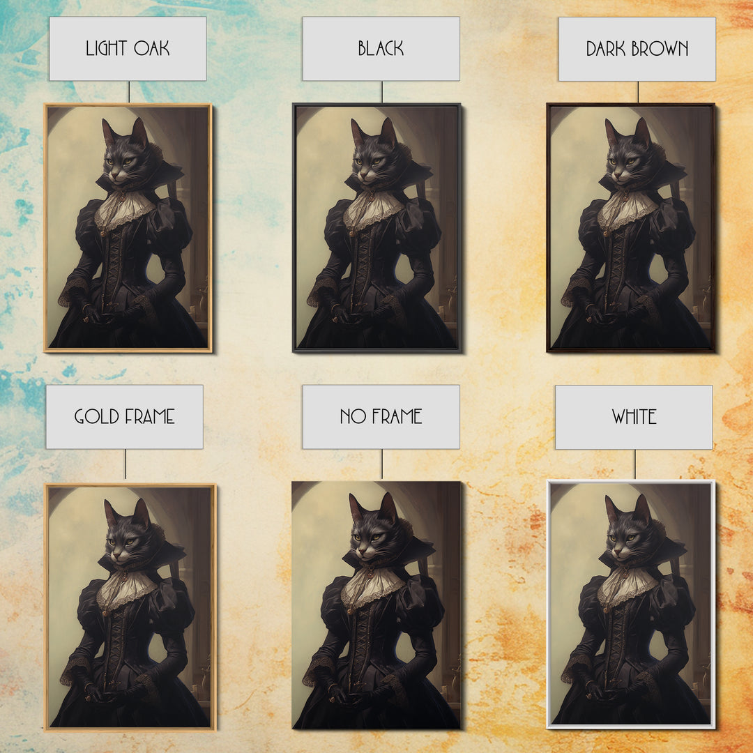 Lynx Noblewoman, Victorian Animal Portrait, Halloween Art, Gothic Whimsy Decor, Anthropomorphic Costume Art