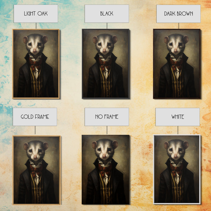 Weasel Aristocrat, Victorian Animal Portrait, Halloween Art, Gothic Whimsy Decor, Anthropomorphic Costume Art