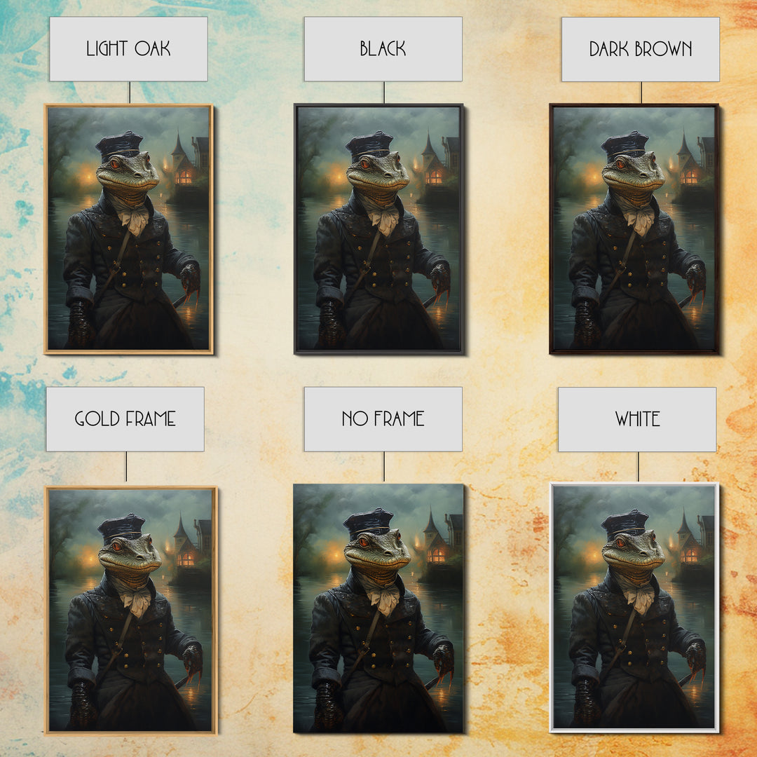 Otter Sailor, Victorian Animal Portrait, Halloween Art, Gothic Whimsy Decor, Anthropomorphic Costume Art