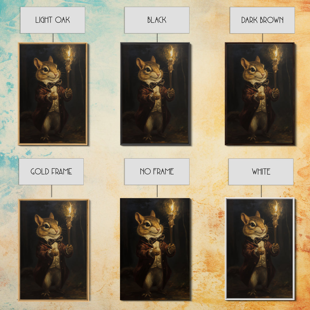 Chipmunk Conductor, Victorian Animal Portrait, Halloween Art, Gothic Whimsy Decor, Anthropomorphic Costume Art