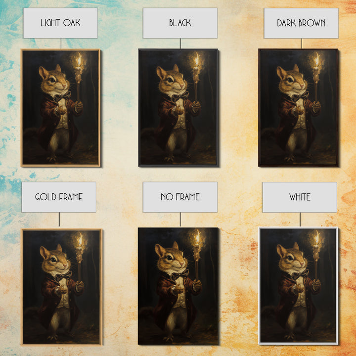 Chipmunk Conductor, Victorian Animal Portrait, Halloween Art, Gothic Whimsy Decor, Anthropomorphic Costume Art