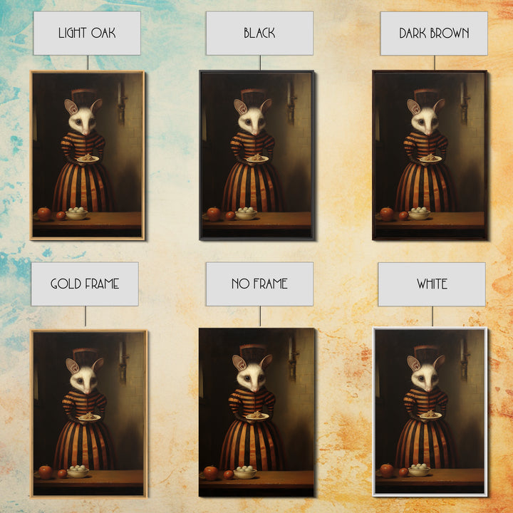 Shrew Maid, Victorian Animal Portrait, Halloween Art, Gothic Whimsy Decor, Anthropomorphic Costume Art