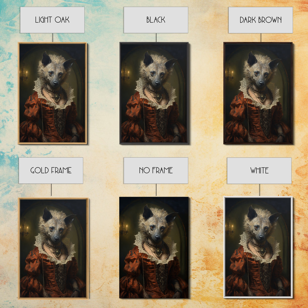 Hyena Social Climber, Victorian Animal Portrait, Halloween Art, Gothic Whimsy Decor, Anthropomorphic Costume Art
