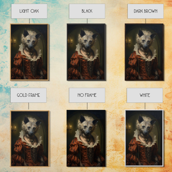 Hyena Social Climber, Victorian Animal Portrait, Halloween Art, Gothic Whimsy Decor, Anthropomorphic Costume Art
