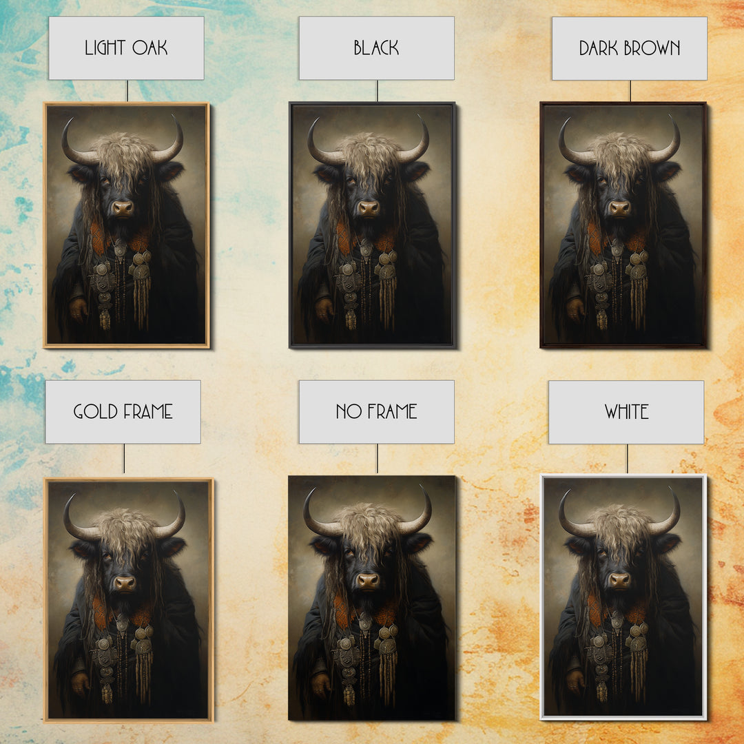 Yak Matriarch, Victorian Animal Portrait, Halloween Art, Gothic Whimsy Decor, Anthropomorphic Costume Art