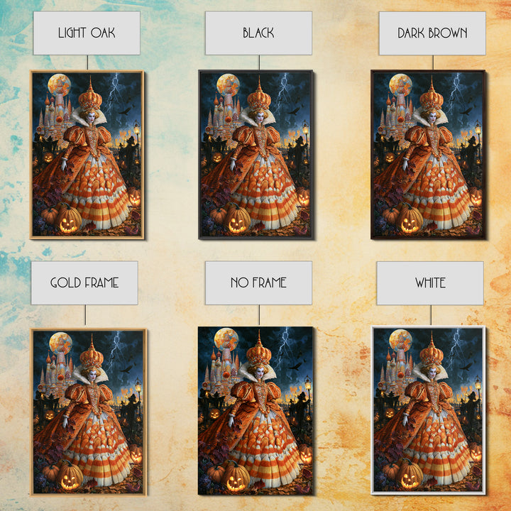 The Candy Corn Kingdom, Victorian Gothic Art, Vertical Wall Art, Canvas Print, Gothic Wall Decor, Halloween Portrait Art, Spooky Wall Decor