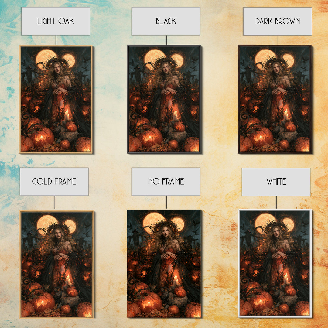 The Alien Pumpkin Patch, Macabre Victorian Decor, Vertical Wall Art, Framed Canvas Print, Gothic Wall Decor, Halloween Portrait Art