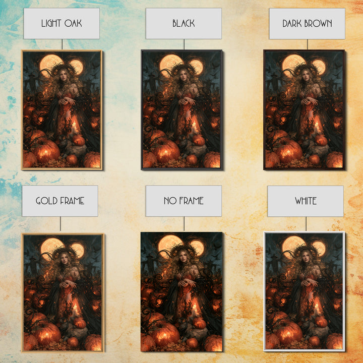 The Alien Pumpkin Patch, Macabre Victorian Decor, Vertical Wall Art, Framed Canvas Print, Gothic Wall Decor, Halloween Portrait Art